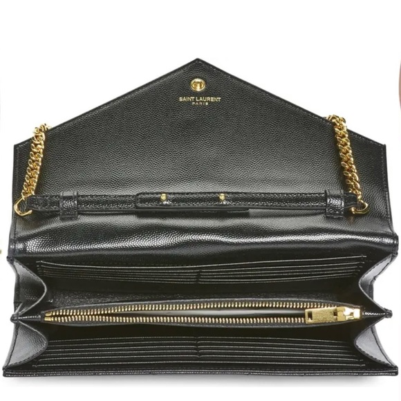 Saint Laurent Large Monogram Quilted Leather Wallet on a Chain - Picture 3 of 4